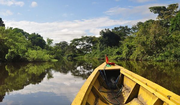 Navegação no Rio Yacuma Barco no rio Yacuma