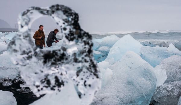 gelo na geleira Breiðamerkurjökull