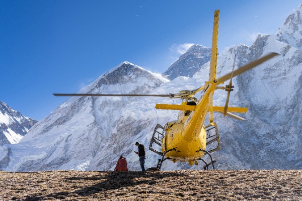 Helicóptero de Pheriche para Lukla