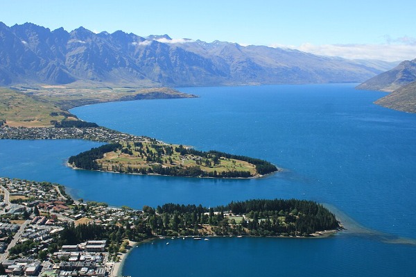Vista da área de Queenstown, Nova Zelândia