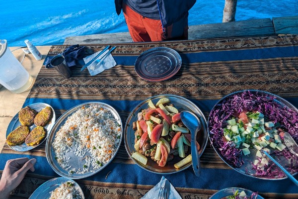 Almoço na trilha de Salkantay