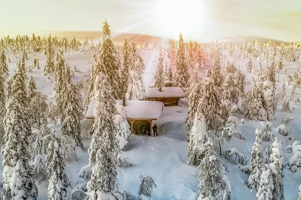 rovaniemi landschaft schneebedeckte landschaft von rovaniemi