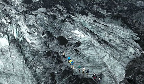 Trekking auf dem Gletscher Sólheimajökull