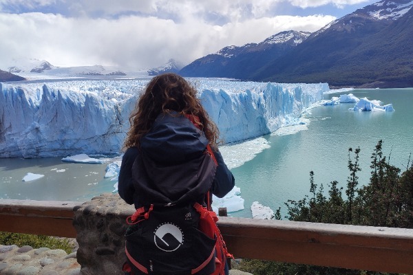 Views of the Perito Moreno glacier from the panoramic walkways.