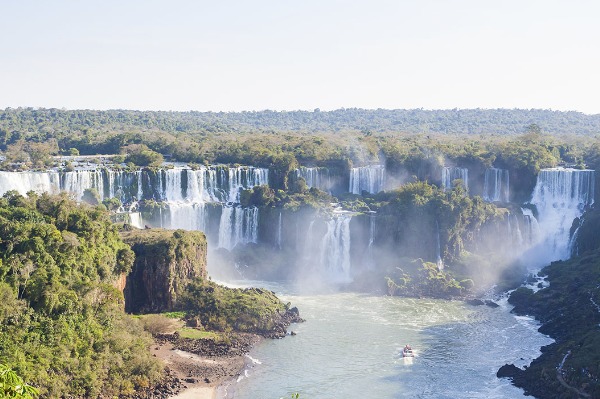 iguazu falls brazilian side Panoramic view of the iguazu falls from Brazil