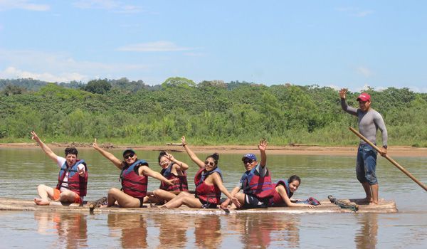 Tuichi river traditional raft