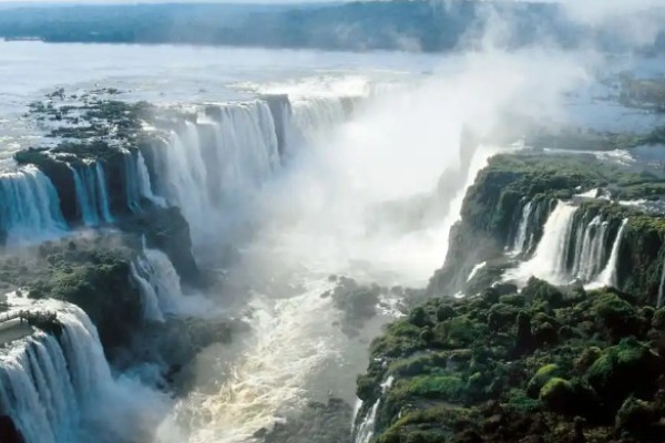 Iguazu Falls: The Brazilian and Argentine Sides Aerial view of Iguazú Falls—the Brazilian and Argentine sides