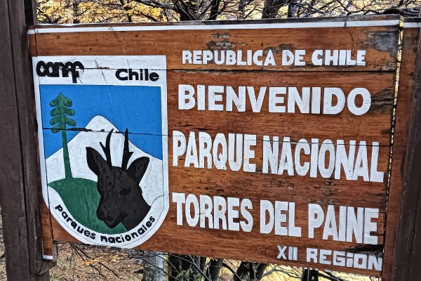 Torres del Paine welcome center poster