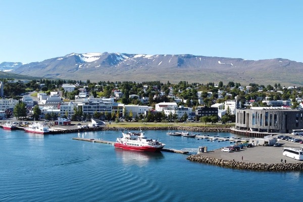ship in Akureyri harbor
