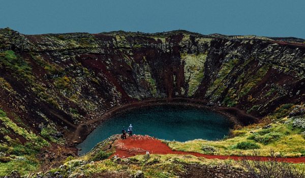 Kerid volcanic crater eye of the world