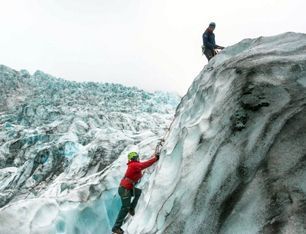 Escalada no gelo e caminhada na geleira de Skaftafell