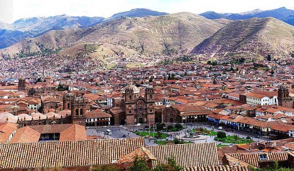 aerial view of the city of cusco in peru