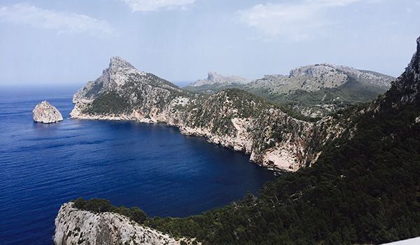 Coastal landscape between Esporles and Deià in the GR221 Mallorca panoramic views of the Serra de Tramuntana coastline on the GR221 route