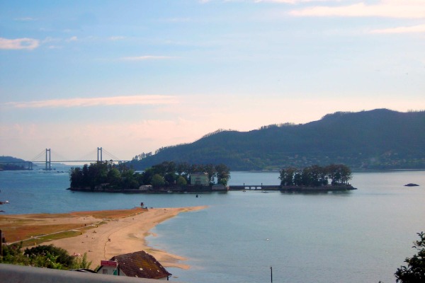 San Simón Island View of San Simón Island along the Portuguese Way
