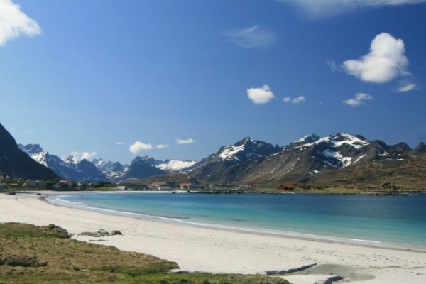Plage des Lofoten du Sud Paysage du sud des îles Lofoten