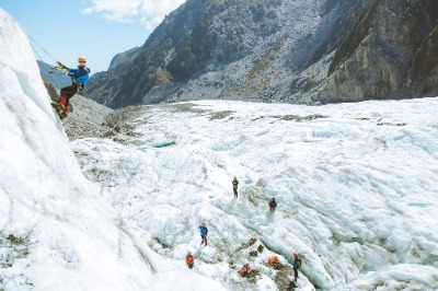 Escalade de glace sur le glacier Fox