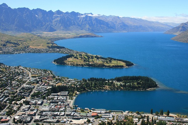 Vista panoramica di Queenstown